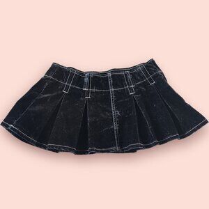 Black Madden girl Dark academia Y2K goth grunge punk pleated mini skirt size S
